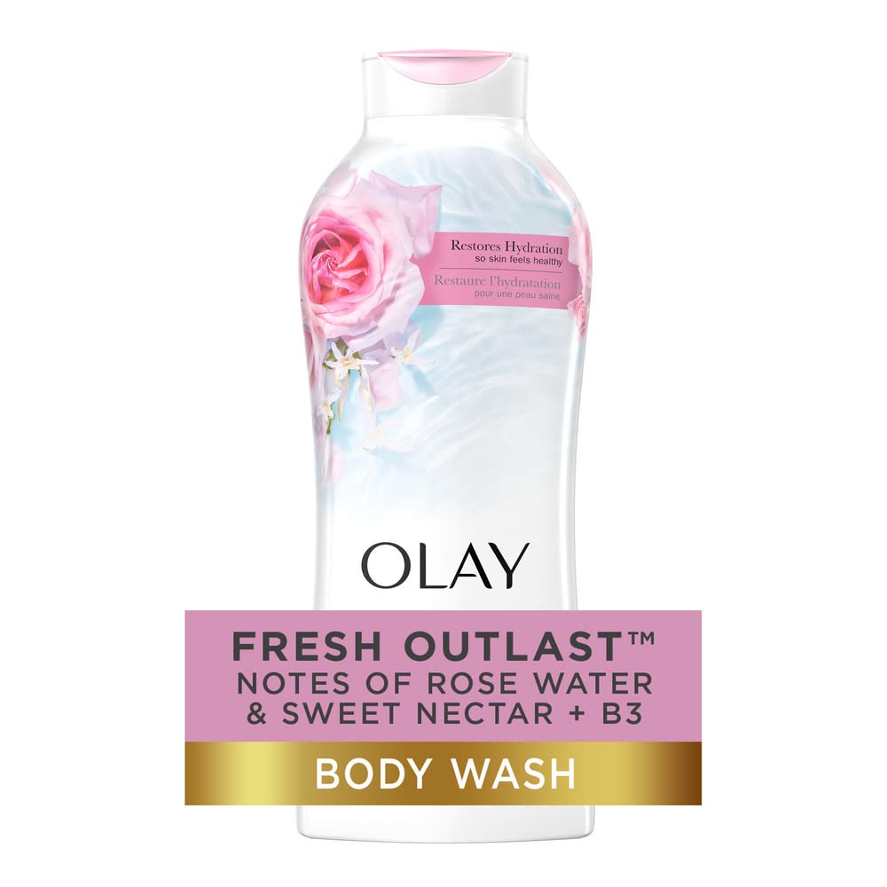 Olay Fresh Outlast Rose Water & Sweet Nectar Body Wash (650ml)