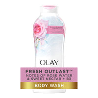 Olay Fresh Outlast Rose Water & Sweet Nectar Body Wash (650ml)
