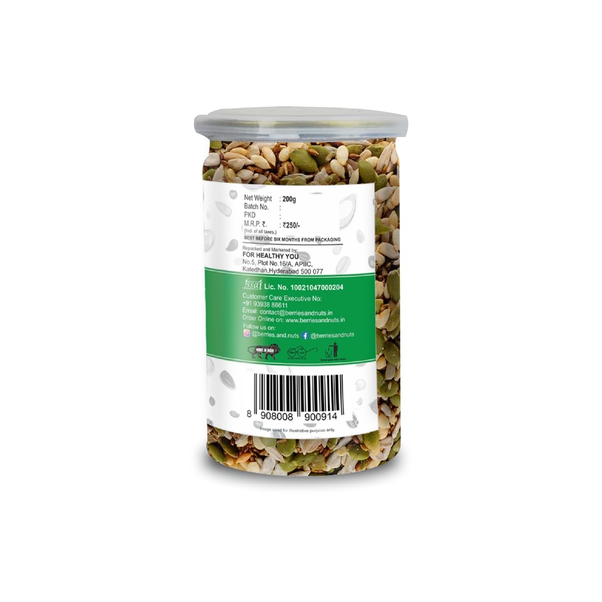 Berries And Nuts Premium Roasted Seeds Mix & Berries & Seeds Mix Combo | 400 Grams 1 Bottel 200 Grams