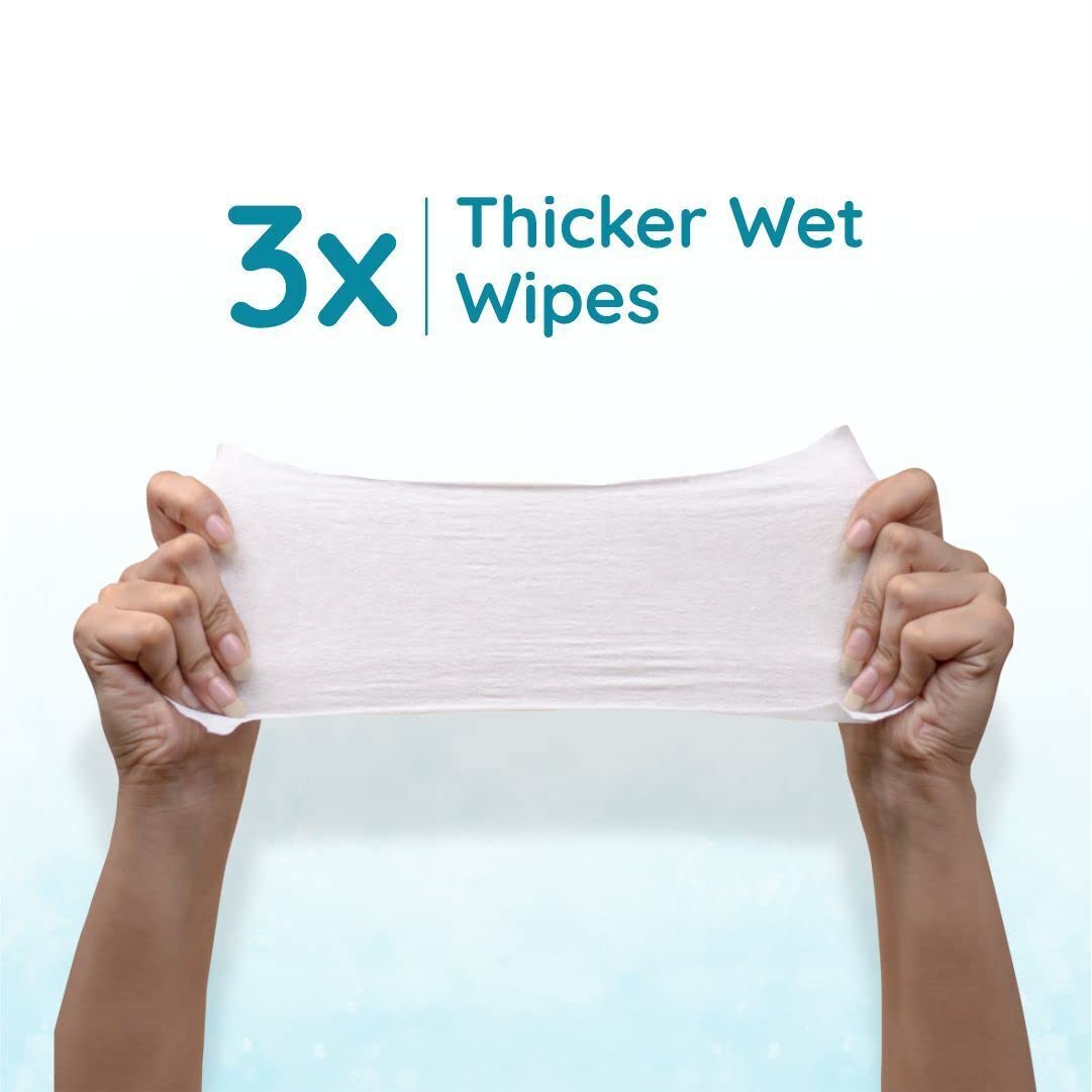 Mother Sparsh 99% Pure Water (Unscented) Baby Wipes I Natural Plant Made Cloth - Super Thick I 72pcs/Pack - Pack Of 3