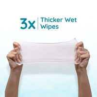 Mother Sparsh 99% Pure Water Baby Wipes, Pack of 3 (40 X 3 Wipes) | Travel Friendly Pack made with Plant Based Fabric