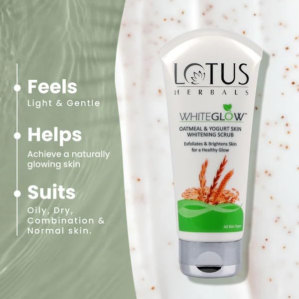 Lotus Herbals Whiteglow Nourishing Night Cream 60g, Oatmeal Scrub 100g, Set of 2