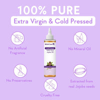 WishCare Pure Cold Pressed Natural Unrefined Jojoba Oil - Moisturizer For Skin, Hair and Nails, 100 ml