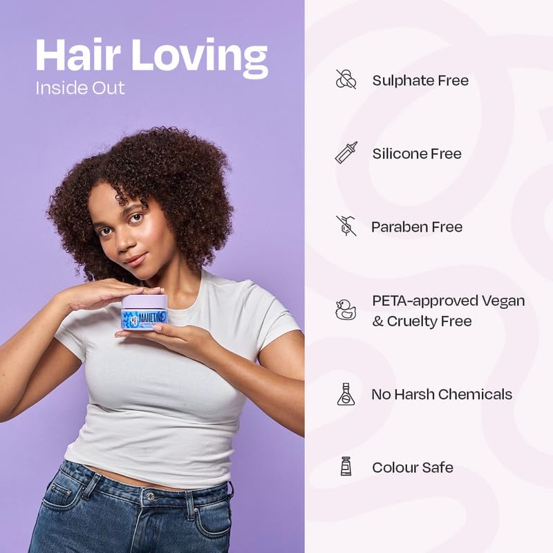 MANETAIN Ultimate Moisture Therapy - 200gm | Deep Conditioning for Dry, Frizzy, Thirsty Hair | Hydrating Formula with Algae Oil, Avocado Butter, and Hyaluronic Acid | Sulphate, Paraben, Silicone-Free | Curl Definition & Frizz Control