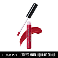 Lakmé Eyeconic Lash Curling Mascara For Eyelash Volume, Smudge Proof, Water Proof, Black, 9 ml & Lakmé Forever Matte Liquid Lip Colour, Red Revival, 5.6 ml
