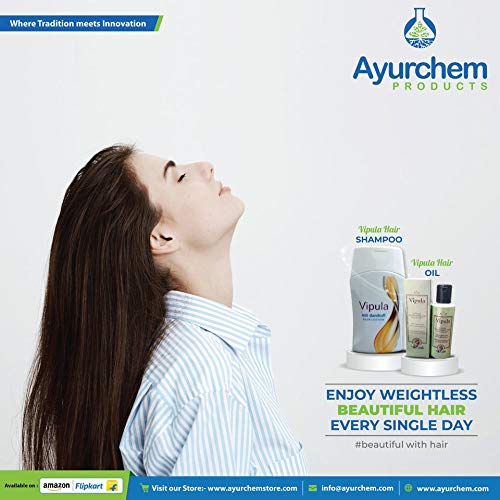 Vipula Natural Ayurvedic Herbal Ultimate Hair care kit for Hair Fall Control & Hair Growth-Hair Oil & Shampoo Combo Pack for Damaged Dry & Frizzy Hair, Anti-Dandruff Shampoo,Oil for Grey Hair - 100ml