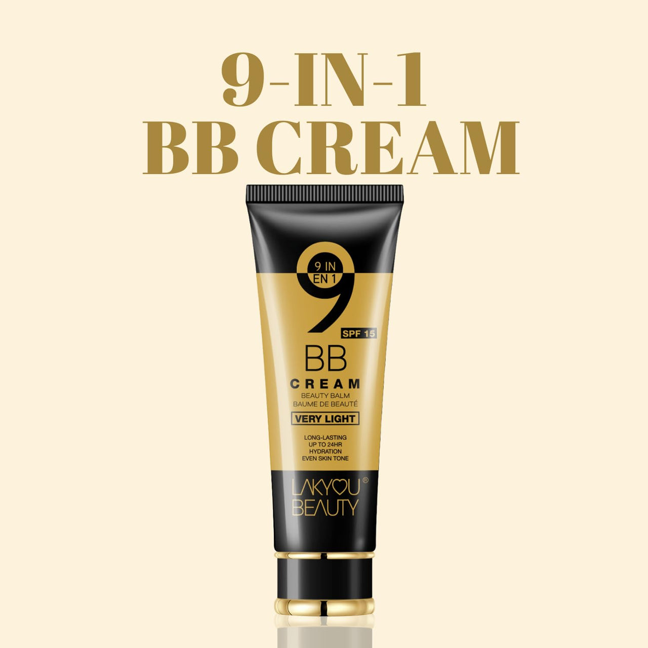 Lakyou Beauty 9 in 1 BB Cream | Light Weight | Long Lasting | Up To 24Hrs Hydration | Even Skin Tone | SPF-15 | Shade-04(Natural Nude) | 80g