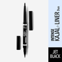 Blue Heaven Intense Duo Kajal + Eyeliner Stick, Black(0.55Ml+0.30Gm), Matte Finish