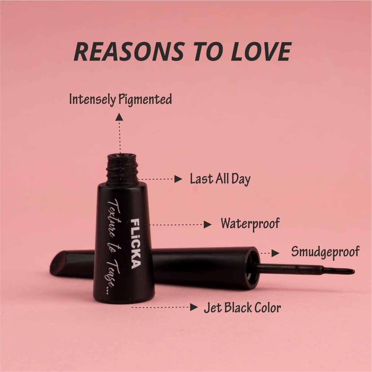 FLiCKA Breathtaking Eyes Kajal White & Texture To Tease Liquid Eyeliner Combo