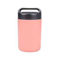 Goodful Vacuum Sealed Insulated Food Jar with Handle Lid, Stainless Steel Thermos, Lunch Container, 16 Oz, Blush