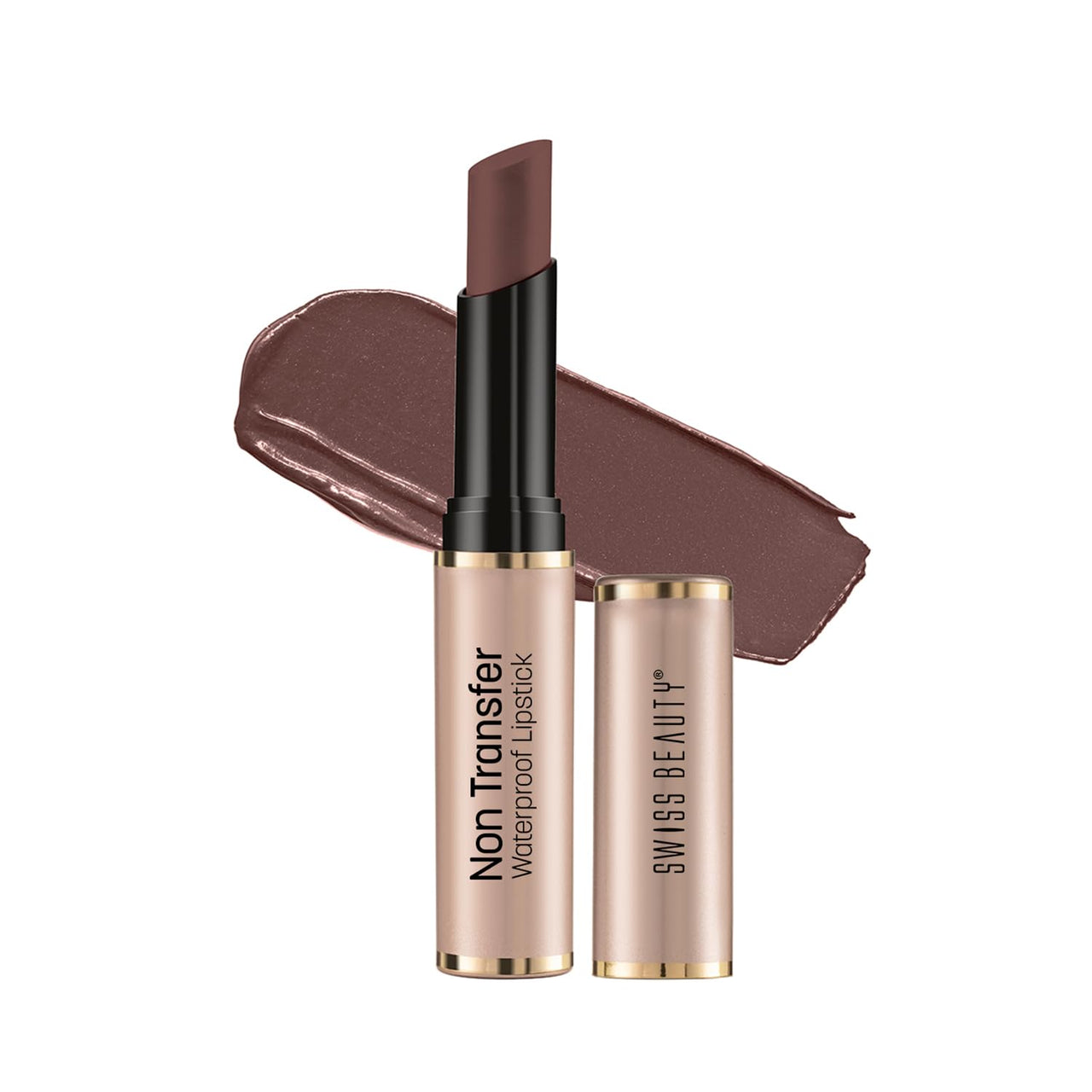 Swiss Beauty Non-Transfer Waterproof Lipstick with Jojoba Seed Oil | Matte Finish | Long-Lasting | Highly Pigmented | Shade- Spice Nude, 3gm