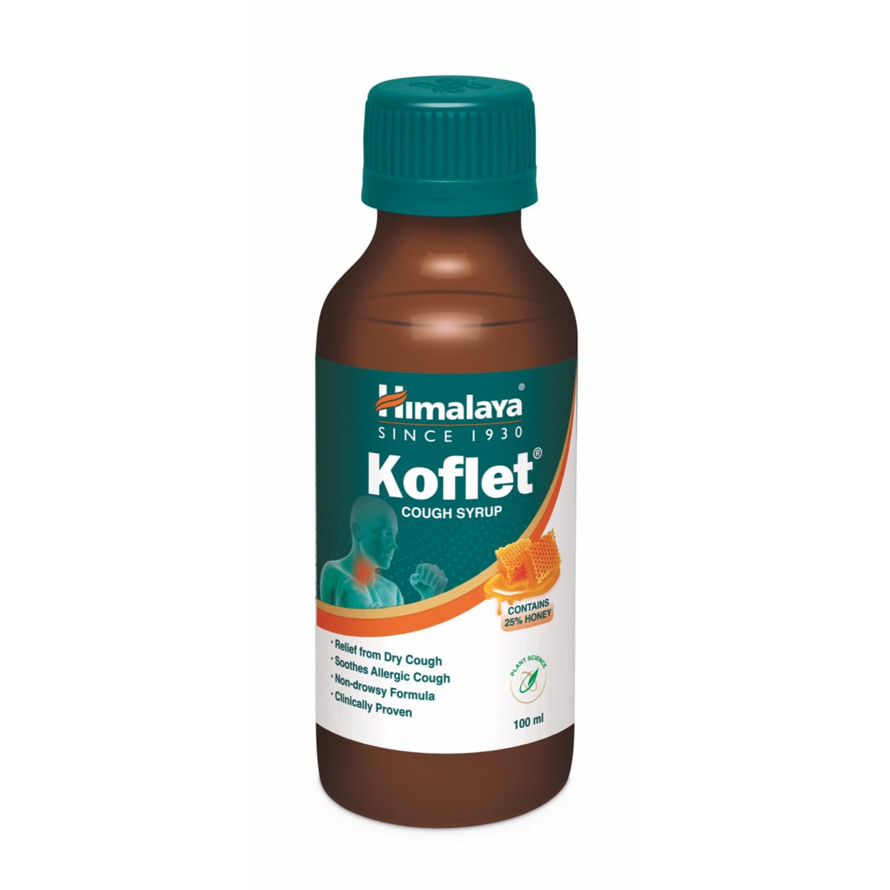 Himalaya Koflet Syrup|100 ml| Relief from cough, sore throat | Non-drowsy Formula| Made With Herbs | Contains 25% Honey*