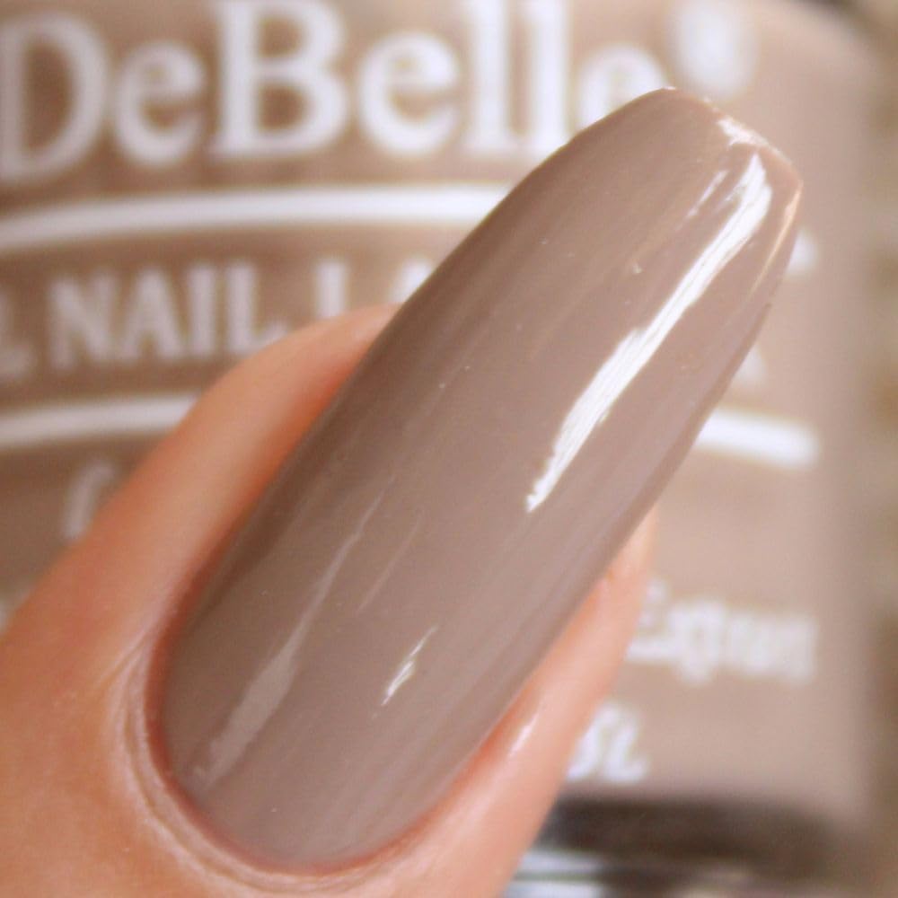 DeBelle Gel Nail Polish Coco Bean (Light Brown Nail Paint)|Non UV - Gel Finish |Chip Resistant | Seaweed Enriched Formula| Long Lasting|Cruelty and Toxic Free| 8ml Glossy Finish
