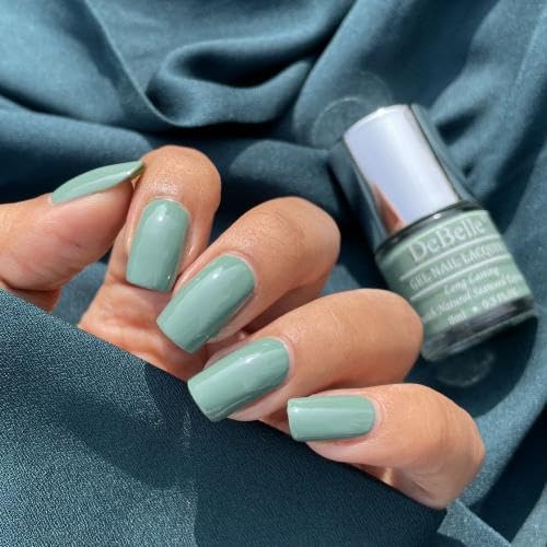 DeBelle Gel Nail Lacquer Asparagus Fern (Sea Green) 8ml Enriched With Natural Seaweed Extract, Cruelty Free, Toxic Free (Glossy Finish)