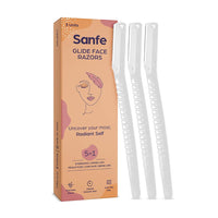 Sanfe Glide Reusable Face & Eyebrow Razor For Women | For Painless Hair Removal - Pack of 3 & Reusable Eyebrow Touch Up Hair Removing Face Razor For Women - Pack of 3