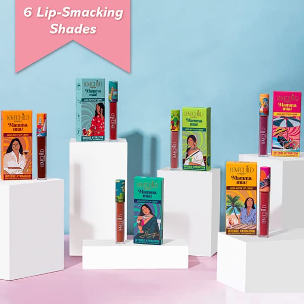 LoveChild Masaba Mamma mia! Lush-Matte Lip Crème - Kokum Panna (Red) Lush Matte Finish, Intense Hydration, Long Lasting, 3ml