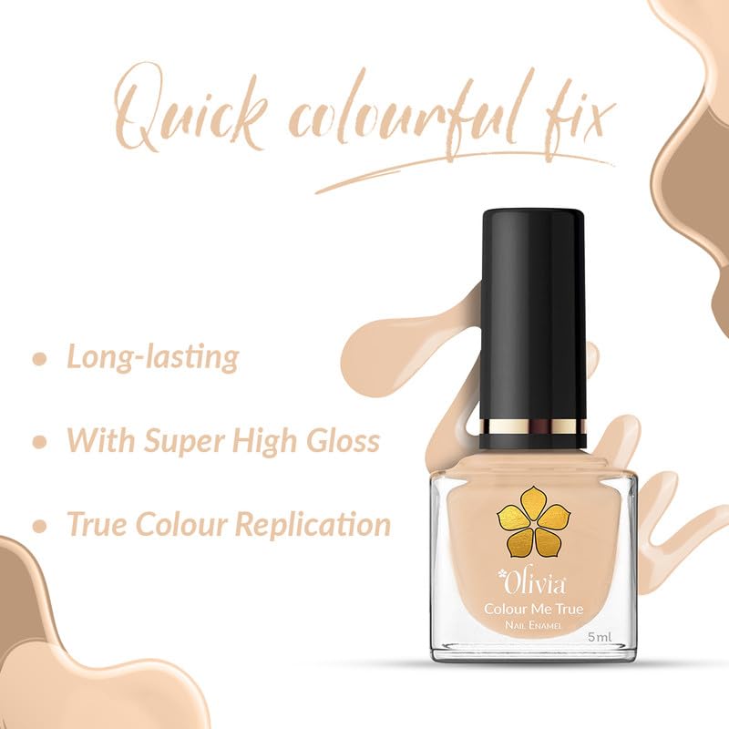 Olivia Nail Paint for Glossy Finish - 5ml (10 Nude Jello)