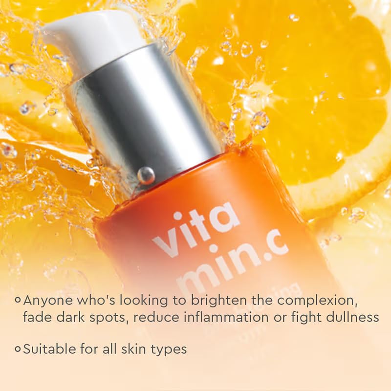 The Face Shop Vitamin C Brightening Face Serum 30ML– Glowing Complexion Booster with Niacinamide & B5 – Hydrating & Anti-Aging Serum for Dull Skin, Dark Spots, Scars