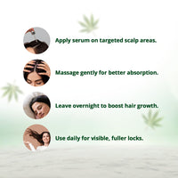 Hampa Hemp Hair Growth Serum for Men and Women, Visible Reduction in Hairfall, Hair Breakage and New Hair Growth in 30 Days, All Natural No Synthetic Active, Natural DHT Blocker and Biotin, Rosemary and Other Ayurvedic Herbs, All Hair Type, (50 ML)