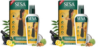 SESA Ayurvedic Hair Oil With Bhringraj & 17 Rare Herbs With Coconut Oil and 4 Nourishing Oil For Hair Growth Help Control Hair Fall with Easy Oil Applicator For Women and Men (200 ml) (Pack of 2)