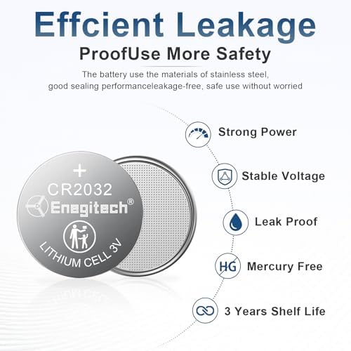 CR2032 Lithium Coin Cell Batteries - 3V Button Batteries (6-Pack)