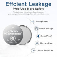 CR2032 Lithium Coin Cell Batteries - 3V Button Batteries (6-Pack)