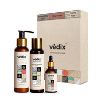 Vedix Customized Hair Fall Control For Normal/Oily Hair-Dry Scalp & Curly Hair-3 Product Kit-Anti Hair Fall Oil Fenugreek + Sesamum & Shampoo - Hair Growth Serum, Off White, 550 Grams