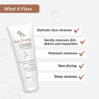 Fixderma Non Drying Cleanser, soap-free & pH Balanced cleanser, Pore-Refining, Dermatologist tested, Face Exfoliator, Non-comedogenic & Non-irritating skin cleanser - 60g
