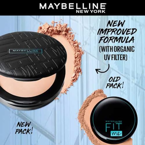 Maybelline New York Fit Me Shade 220 Natural Beige, Matte Compact Powder For Oily Skin, 8G - Powder That Protects Skin From Sun, Absorbs Oil, Sweat And Helps You To Stay Fresh For Upto 12Hrs.