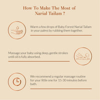 Baby Forest Narial Tailam Organic Cold Pressed Coconut Oil| 100% Natural | Coconut Oil for Baby Skin & Hair Care| Derma Safe | Cruelty-Free | 200 ml | Pack of 1