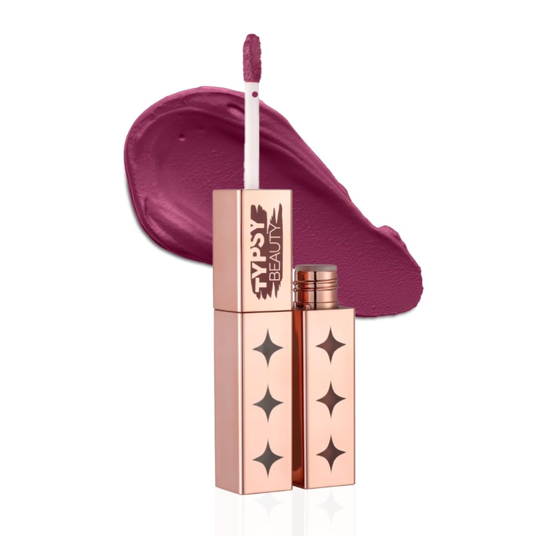Typsy Beauty ON 'n' OFF Lipstick & Eraser | 12 Hr Stay Creamy Matte Formula (Deep Wine) | Smudge & Transfer Proof | Nourishing Remover Oil & Leave-On Mask | Vegan | 8 shades | 2.5 ml x 2.5 ml
