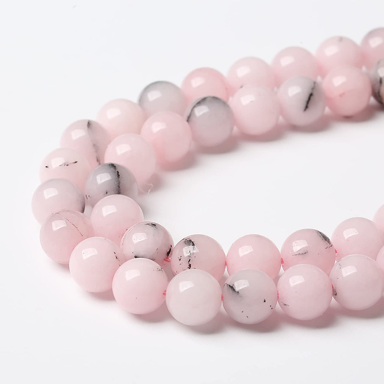 38pcs 10mm Natural Pink Opal Jades Stone Beads Round Loose Spacer Beads for Jewelry Making DIY Bracelets Crystal Energy Healing Power Stone (10mm, Pink Opal Stone)