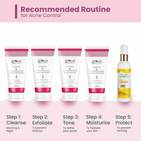Globus Naturals Glycolic & 1% Salicylic Acid Anti-Acne Face Care Combo - Set of 4 Wash, Cream, Gel & Scrub