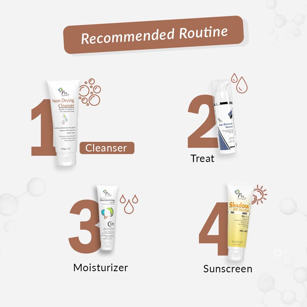 Fixderma Non Drying Cleanser, soap-free & pH Balanced cleanser, Pore-Refining, Dermatologist tested, Face Exfoliator, Non-comedogenic & Non-irritating skin cleanser - 60g