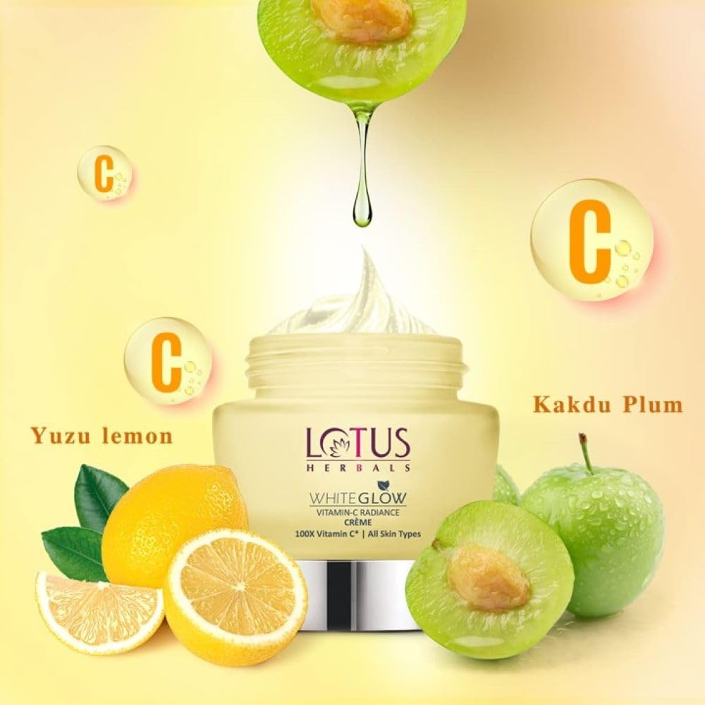 Lotus Herbals WhiteGlow Vitamin-C Radiance Cream_50g + Face Wash_100g + Face Exfoliater_100g (Set Of 3)