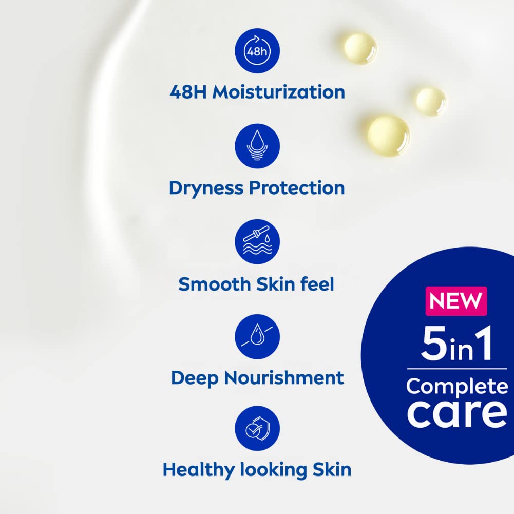 NIVEA Nourishing Body Milk 200ml Body Lotion with Deep Moisture Serum | 48 H Moisturization | With 2X Almond Oil | Smooth and Healthy Looking Skin |For Very Dry Skin