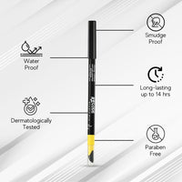 recode Turning Heads Crayon Gel Matte Eyeliner Pencil Cum Kajal Pencil Comes With Smudger On Other Side, Longlasting, Water-Proof & Smudge-Proof Formula, Black, 1.2Gm