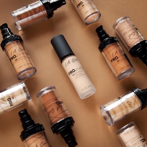 L.A Girl HD Pro Liquid Matte Foundation for Face Makeup - Nude Beige, Matte & Poreless Ultra Blendable Liquid, Full Coverage & Long Lasting Glow, Natural Finish Infallible, Vegan & Cruelty - 28ml