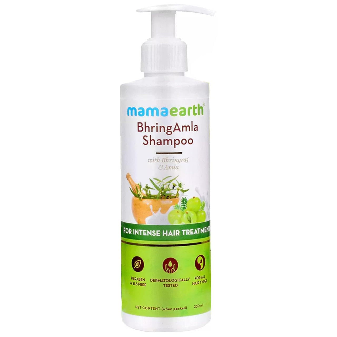 Mamaearth BhringAmla Shampoo for dry & frizzy hair with Bhringraj & Amla for Intense Hair Treatment – 250 ml