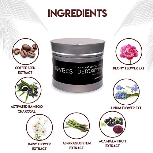 Jovees Herbal Activated Charcoal Detoxifying Face Masque With Bamboo Charcoal & Coffee Seeds | Removes Dead Skin Cells & Tanning 100g