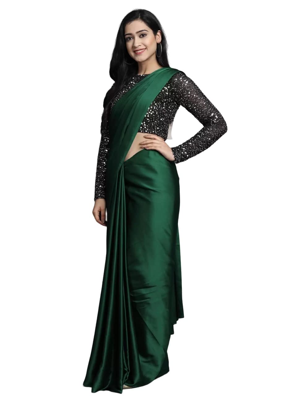 Regolith Designer Sarees for Women 's  Georgette ready to wear sarees for women With Fancy Saree Blouse Piece