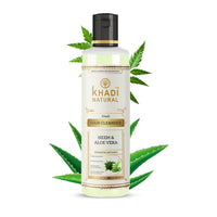 Khadi Natural Neem & Aloe Vera Hair Cleanser, 210 ml, Hydrates Dry Ends (Pack 1, Neem Aloevera)