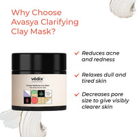 Vedix Customized Face Pack - Avasya Clarifying Clay Mask For Acne Prone Skin With Kumari + Tea Tree + Kaolin