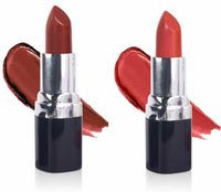 Barva Natural & Moisturising Lipsticks made using Clarified Butter, Kokum butter and Mineral Colours, 4.3g (Pack of 2) (Rose Damask 225 & Burgundy 206)