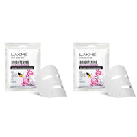 Lakmé Skin Solutions Sheet Mask Brightening With Niacinamide 25Ml, Pack Of 2