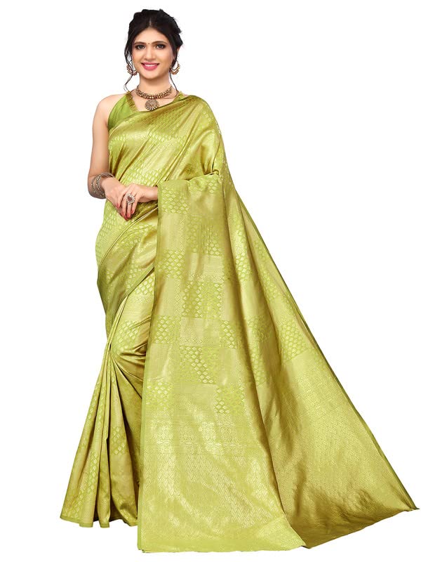 Satrani Women's Jacquard Poly Silk Saree With Unstitched Blouse Piece
