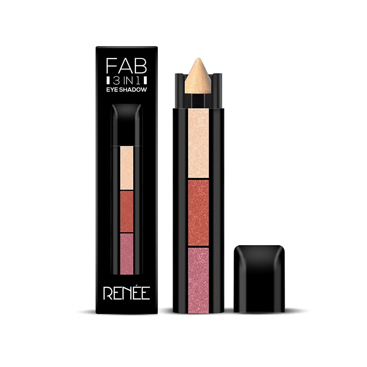 RENEE Fab 3 In 1 Eyeshadow 4.5Gm - Highly Pigmented 3 Shades In 1 Stick, Adds Dimension And Intensity With Shimmery Finish, Enriched With Vitamin E, Assorted