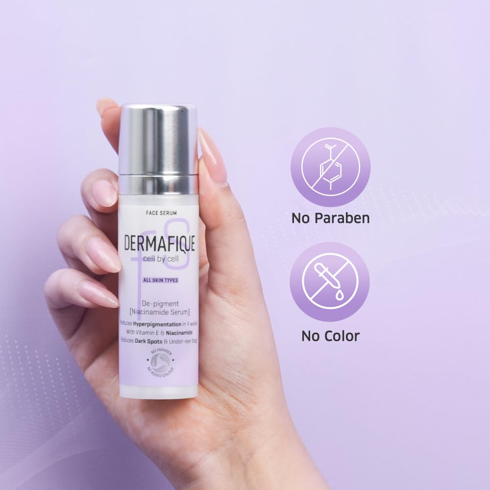 Dermafique De-Pigment Serum 30 ml, with Niacinamide, Reduces Hyperpigmentation in 4 Weeks, Reduces Dark Spots