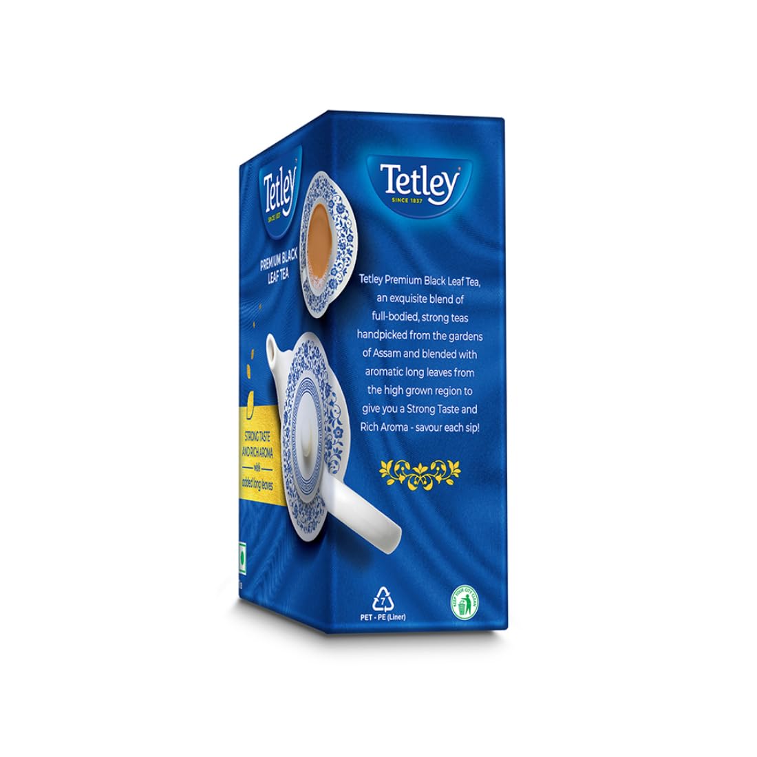 Tetley | Premium Black Leaf Tea | Rich Aroma & Strong Taste with Added Long Leaves | 250gm