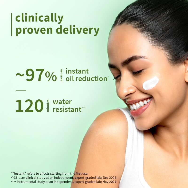 Plum Green Tea & Zinc Super-Matte Gel Sunscreen SPF 50 PA ++++ | Formulated for Oily, Combination and Acne Prone Skin | Protects & Controls Oil | Lightweight, No White Cast & Non-Sticky | Vegan | 15g